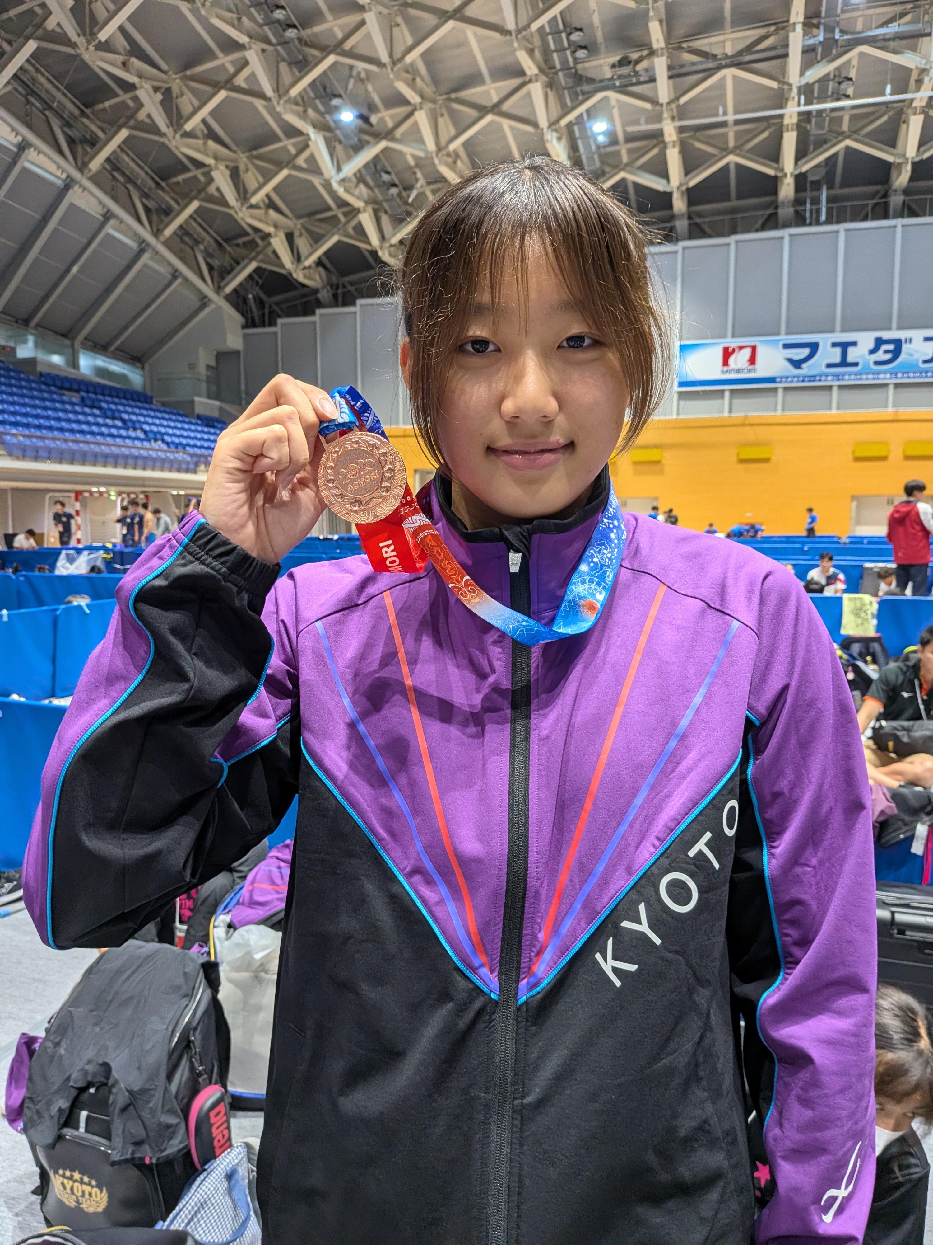 １００M自由形３位　青沼凪紗　待望の全国大会表彰台.jpg